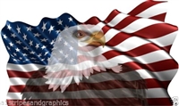 48X80 American Flag Eagle #1 Graphic Decal