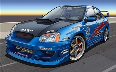 Subaru WRX STI Rally Race Car Wall/Trailer Decal