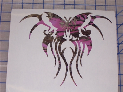 Camo Tribal Butterfly Decal Sticker