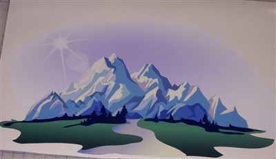 Mountain range Scape #1 decal Camper Rv motorhome mural graphic Decal
