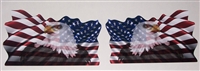 Waving American Flag with Bald Eagle Decal