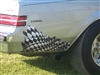 Silver car w/ Checkered Flag Rear panel Decals