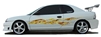 White Car w/ Yellow/Orange Flames FULL COLOR Side Graphics #896 Med.