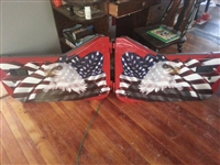 Jeep Door Waving American Flag with Bald Eagle