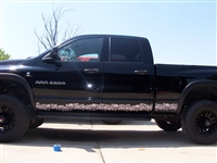 Black Ram w/ Large Skull Rocker Stripes Full Color Side Decal