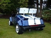 Blue Golf Cart w/ White 11" Rally Stripes
