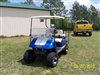 Blue Golf Cart w/ Silver 8" OUTLINED Golf Cart Rally Stripes