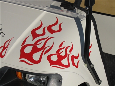 Golf Cart Flame Graphic set #2