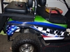 Golf Cart FULL COLOR  American or Rebel Flag LARGE Side Adrenalin Rush Stripe Graphic