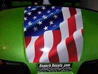 Green EZGO Golf Cart 19" American or Rebel Flag hood Stripe Decal