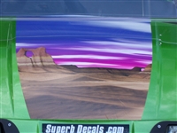 Green EZGO Golf Cart 19" Desert Scene  hood Stripe Decal