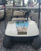 Golf Cart FULL COLOR 19" beach Scene Hood Stripe Graphic