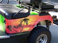 Green EZGO w/ FULL COLOR LARGE TROPICAL PALM TREE  Graphics Set