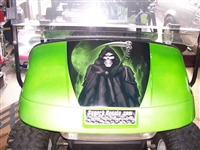 Green EZGO w/ FULL COLOR 19" Hood Grim Reaper Skull