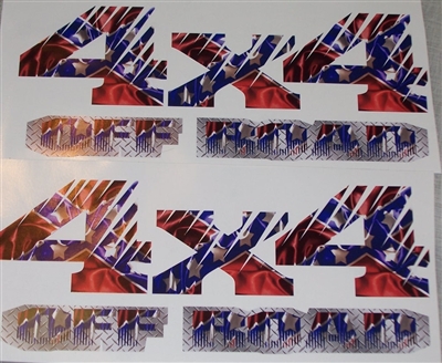 REBEL FLAG 4X4 Off Road Truck bed Side or window Decals