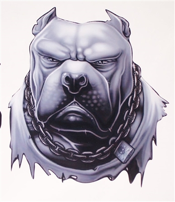 Angry Gray Pit Bull Dog Full color Graphic Window Decal Sticker