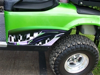 Green EZGO w/  Full Color Small Side Adrenanline Rush Decal