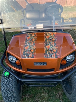 Green Golf Cart w/ Real Tree Camo 7" Outlined Rally Stripes