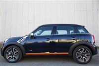 Black Mini Cooper w/ Orange 1 Color Rocker Stripes