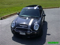 Black Mini w/ White 5" Rally Stripe