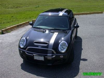 Black Mini w/ White 5" Rally Stripe
