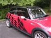 Red Mini Cooper w/ Black Racing Check Side Decal