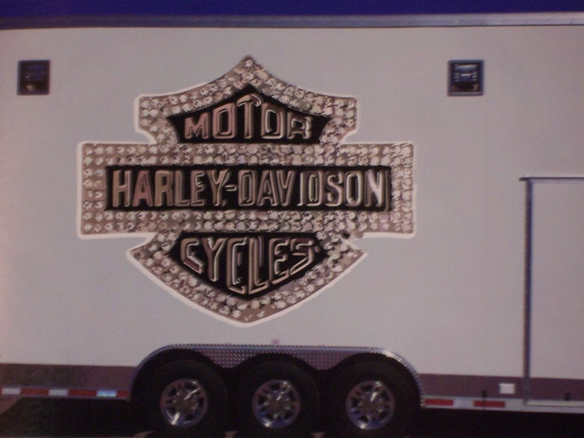 Harley Davidson BLING FULL COLOR trailer or Wall 24 X 30 Decal Sticker