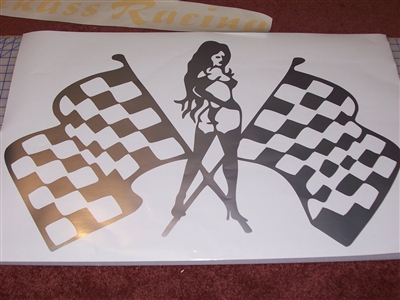 Sexy Lady Racing checkered Flag Trailer Decal