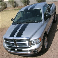 Silver Truck w/ Black 10" Rally Stripes With .5 Space and .5 stripe