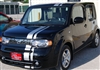 Black Nissan Cube w/ Silver 7" Offset Rally Stripes