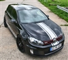 Black VW w/ White 11" Rally Stripes