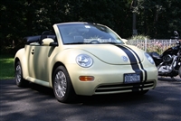 Yellow VW Beetle w/ Black w/ 8" Offset Rally Stripes