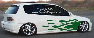 White Car w/ Green Splash Side Graphic