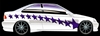White Car w/ Purple Stars Side Graphics