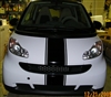 White Smart Car w/ Black 10" Center Stripe