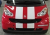 Red Smart Car w/ White Rally Stripes