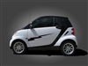 Gray Smart Car w/ Black Lighting Bolt Side Decal
