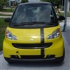 Yellow Smart Car w/ Black Offset Stripe