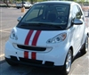 White Smart Car w/ Red Viper Stripes