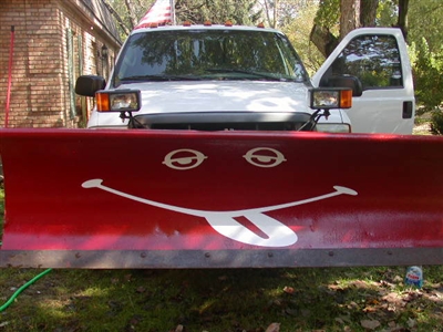 Snow Plow  Smiley Face Decal