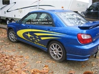Blue Subaru w/ Yellow Side Graphic