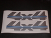 4x4 # 2 Two Color (Silver w/ Blue Stripe) Bed Decal