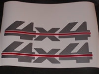LARGE 4x4 # 2 Two Color (Silver w/ Red Stripe)Bed Decal 4" X 17" GMC CHEVY