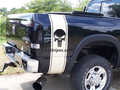 White Punisher Skull Bed Side Decal