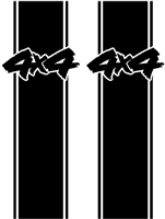 4X4 Bed Side Stripes Decal