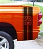 Orange Truck Bed w/ Black 5.7L V8 Iron Cross Decal