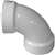 Canplas 192251L Sanitary Pipe Elbow, 1-1/2 in, Hub, 90 deg Angle, PVC, White