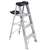 Werner 374 Step Ladder, 4 ft H, Type IA Duty Rating, Aluminum, 300 lb, 3-Step, 8 ft Max Reach