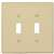 Eaton Wiring Devices PJ2V Wallplate, 4-7/8 in L, 4.94 in W, 2 -Gang, Polycarbonate, Ivory, High-Gloss