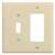 Eaton Wiring Devices 2153V-BOX Combination Wallplate, 4-1/2 in L, 4-9/16 in W, Standard, Thermoset, Ivory